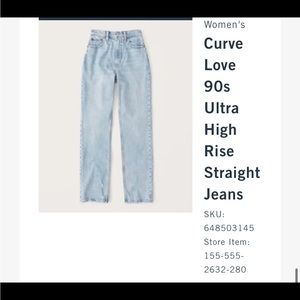 Curve Love 90s Ultra High Rise Straight Jeans